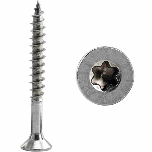Spanplattenschrauben 6x45/30 TX-25 (Teilgewinde) Senkkopf Innensechsrund (ISR) Edelstahl A2