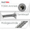 Spanplattenschrauben 6x45/30 TORX TX-25 (Teilgewinde), Senkkopf u. Innensechsrund, Edelstahl A2