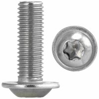 Linsenkopfschrauben M6x12 Innensechrund (TX) mit Flansch...