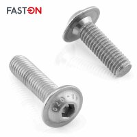 Linsenkopfschrauben M5x10 Innensechskant (ISK) mit Flansch ISO 7380 Edelstahl A2