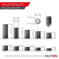 Distanzh&uuml;lse 8x4,3x7 aus Aluminium