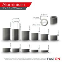 Distanzh&uuml;lse 12x6,5x12 aus Aluminium