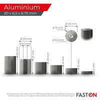 Distanzh&uuml;lse 20x6,5x10 aus Aluminium