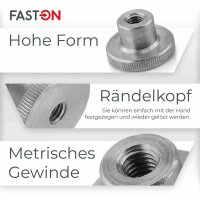 Rändelmuttern M3 hohe Form DIN 466 Edelstahl A1