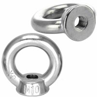 Ringmuttern M10 gegossen mit poliert ähnl. DIN 582 Edelstahl A2