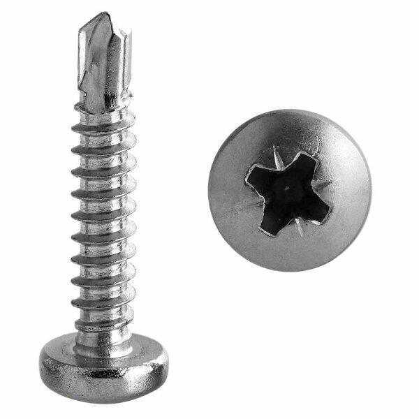 Bohrschrauben 4,2x32 Linsenkopf Form M Pozidriv (PZ) DIN 7504 Edelstahl A2