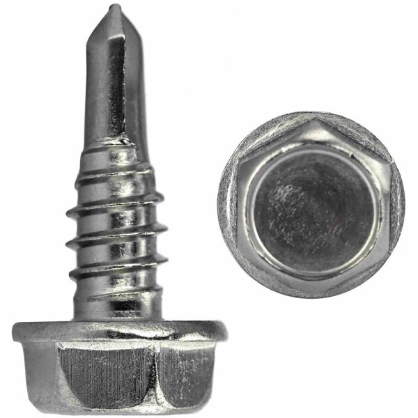 Bohrschrauben 6,3x32 Sechskantkopf mit Bund Form K DIN 7504 Edelstahl A2
