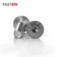 Senkkopfschrauben M8x65 mit Innensechskant DIN 7991 Edelstahl A2