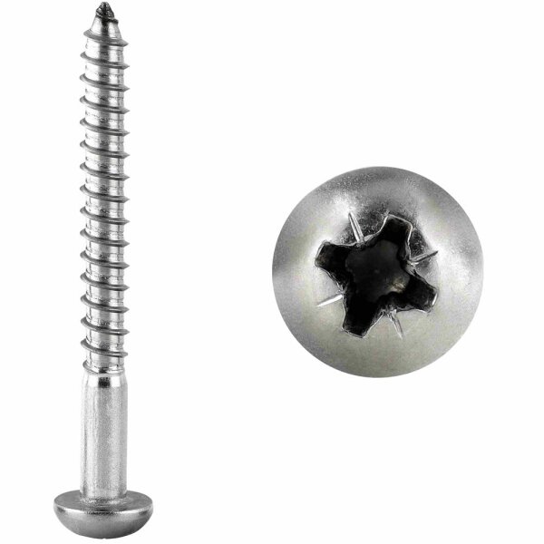 Halbrundholzschrauben 4,5x45 Kreuzschlitz (PZ) DIN 7996 Edelstahl A2
