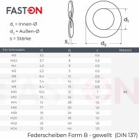 Federscheiben M14 gewellt DIN 137 Edelstahl A2