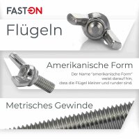 Flügelschrauben amerik. Form ähnl. DIN 316...
