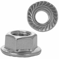 Sechskantmuttern M5 mit Flansch DIN 6923 Edelstahl A2