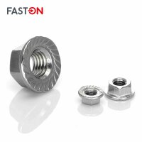 Sechskantmuttern M8 mit Flansch DIN 6923 Edelstahl A2