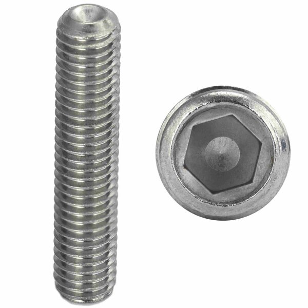 Gewindestifte M5x20 Innensechskant (ISK) mit Ringschneide DIN 916 Edelstahl A2