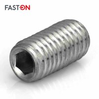 Gewindestifte M5x20 Innensechskant (ISK) mit Ringschneide DIN 916 Edelstahl A2