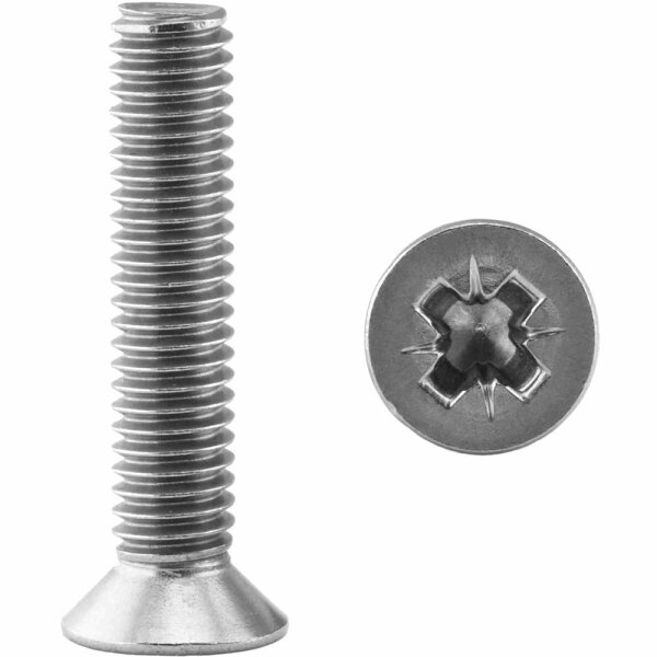 Senkkopfschrauben M6x10 Kreuzschlitz (PZ) DIN 965 Edelstahl A2