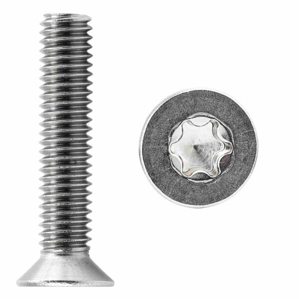 Senkkopfschrauben M5x25 Innensechsrund (TX) TX-25 DIN 965 Edelstahl A2