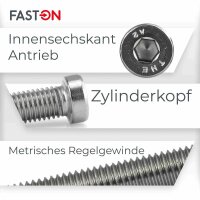 Zylinderschrauben M5x16 Innensechskant (ISK) niedrige Kopf DIN 7984 Edelstahl A2