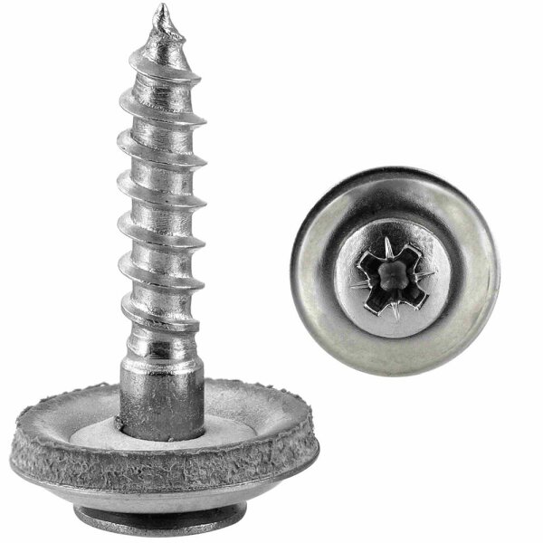 Spenglerschrauben POZI (PZ) mit U-Scheibe (15mm) ähnl. DIN 7995 Edelstahl A2
