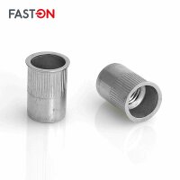 Einnietmuttern M4x10 kl. Senkkopf Rundschaft offen gerändelt Edelstahl A2