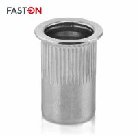 Senkkopf-Einnietmuttern M3x9 Rundschaft offen gerändelt Edelstahl A2