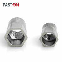 Einnietmuttern M5x14 kl. Senkkopf Teilsechskantschaft offen Edelstahl A2