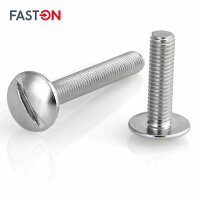 Flachrundschrauben M6x70 mit großem Kopf und Schlitz Edelstahl A2