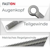 Augenschrauben M8x90 Form B DIN 444 Edelstahl A2
