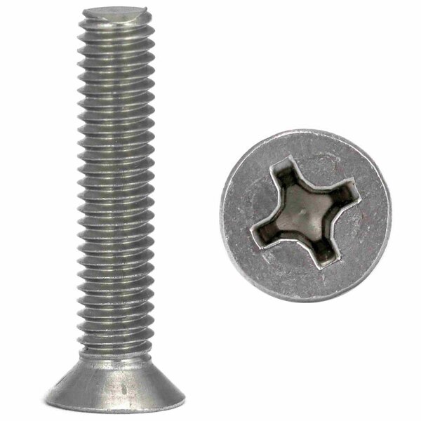 Senkkopfschrauben M5x100 Kreuzschlitz (PH) DIN 965 Edelstahl A2