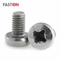 Linsenschrauben M2x8 Kreuzschlitz (PZ) DIN 7985 Edelstahl A2