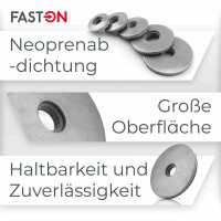 Dichtscheiben 5,3x19 mit grauem EPDM Edelstahl A2