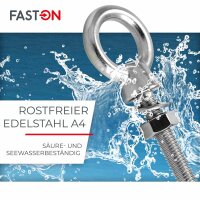 Augbolzen mit metrischem Gewinde M8x100 Edelstahl A4