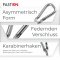 Karabinerhaken 6x60 asymmetrisch Edelstahl A4