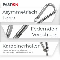 Karabinerhaken 8x80 asymmetrisch Edelstahl A4