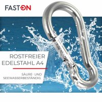 Karabinerhaken 8x80 ähnl. DIN 5299 Edelstahl A4