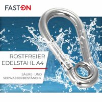 Karabinerhaken mit Kausche 7x70 Edelstahl A4