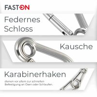 Karabinerhaken mit Kausche 7x70 Edelstahl A4