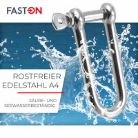 Schäkel D=6 lang ähnl. DIN 82101 Edelstahl A4