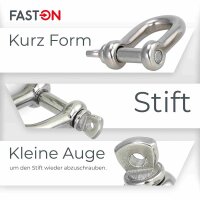 Schäkel D=8 kurz ähnl. DIN 82101 Edelstahl A4