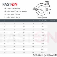 Schäkel D=5 geschweift ähnl. DIN 82101 Edelstahl A4