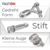 Schäkel D=5 gedreht Edelstahl A4