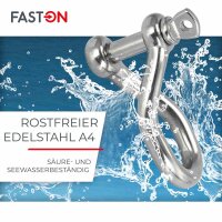 Schäkel D=8 gedreht Edelstahl A4