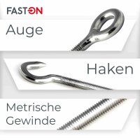 Spannschloss M4 Auge/Haken ähnl. DIN 1480 Edelstahl A4