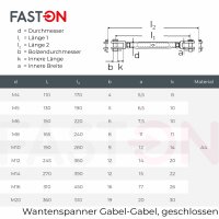 Wantenspanner M5 Gabel/Gabel geschwei&szlig;t, geschlossen, Edelstahl A4