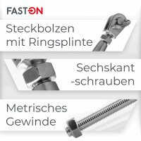 Wantenspanner M8 Gabel/Gabel geschwei&szlig;t, geschlossen, Edelstahl A4