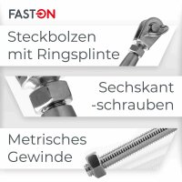 Wantenspanner M16 Gabel/Gabel geschweißt geschlossen Edelstahl A4