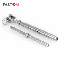 Wantenspanner D=8 M16 Gabel/Drahtseil geschweißt geschlossen Edelstahl A4