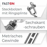 Wantenspanner M8 Gabel/Gabel geschweißt offen Edelstahl A4