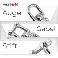 Wirbel D=6 Auge/Gabel Edelstahl A4