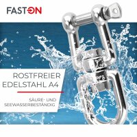 Wirbel D=8 Auge/Gabel Edelstahl A4